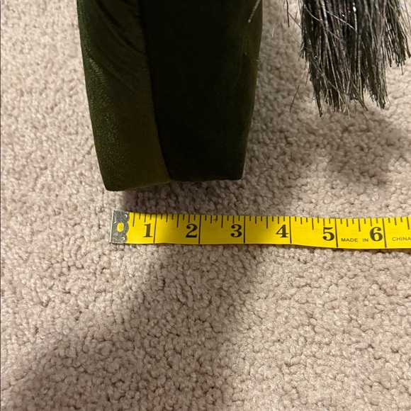 Green Velvet Clutch with Beaded Martini Design - Picture 6 of 7